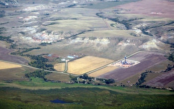 aerial view of  bakken shale in western north dakota